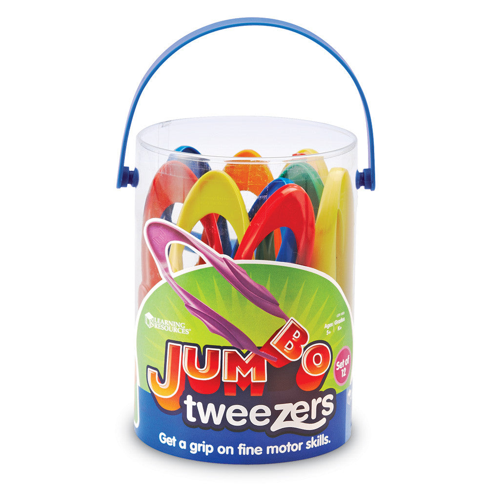 TDST Set of 2 Kids Jumbo Plastic Tweezers Red Blue for Kids Fine Motor  Toddlers Bulk with bonus TDST Mojo Stickers
