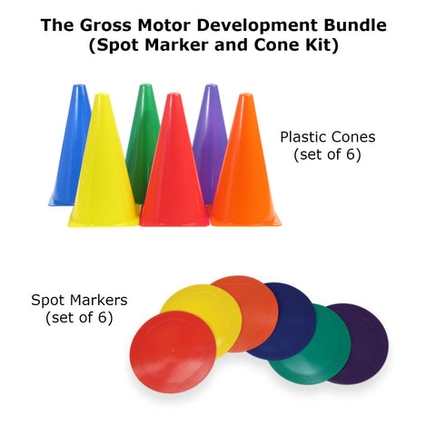 Gross Motor Development Bundle (Spot Markers and Cone Kit) Special Needs Essentials Special Needs Essentials